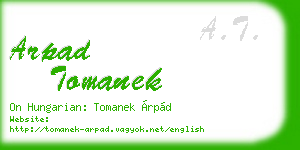 arpad tomanek business card