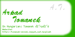 arpad tomanek business card